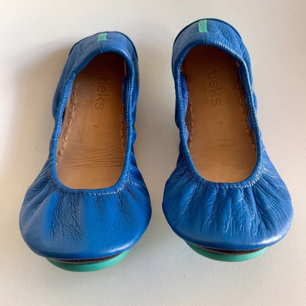 Tieks by Gavrieli Cobalt Blue Leather Ballet Flats Womens 7 Turquoise Sole